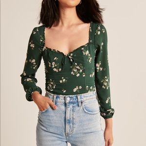 Abercrombie Long Sleeve Sweetheart Top